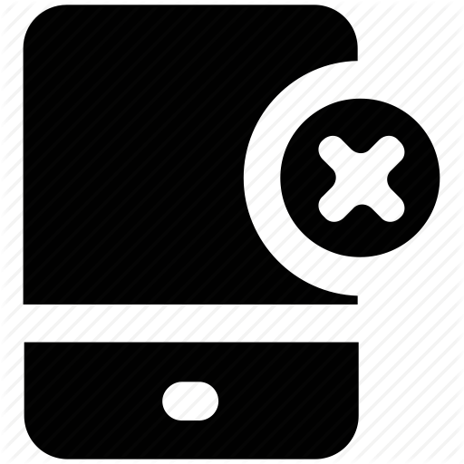 512x512 Cross Sign, Mobile Not Allowed, Mobile Restriction, No Battery, No