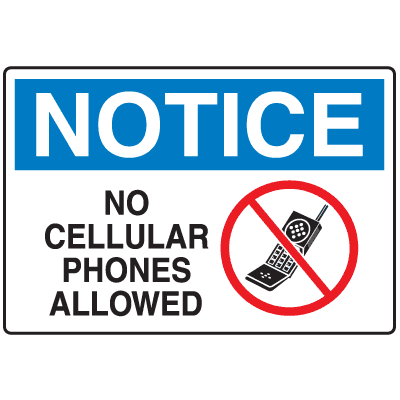 400x400 Cell Phone Notice Signs