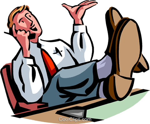 480x398 Man Chatting On His Cell Phone With Feet Royalty Free Vector Clip