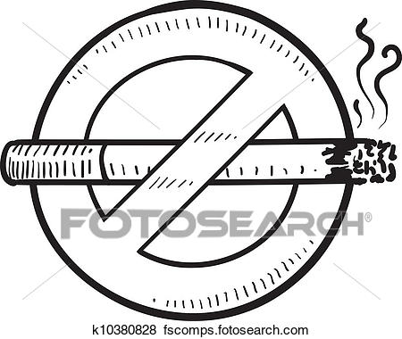 450x380 Clip Art Of No Smoking Sign Sketch K10380828