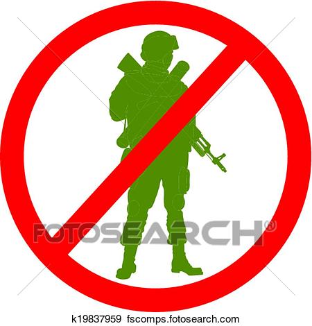 450x470 Clip Art Of No War. Vector K19837959