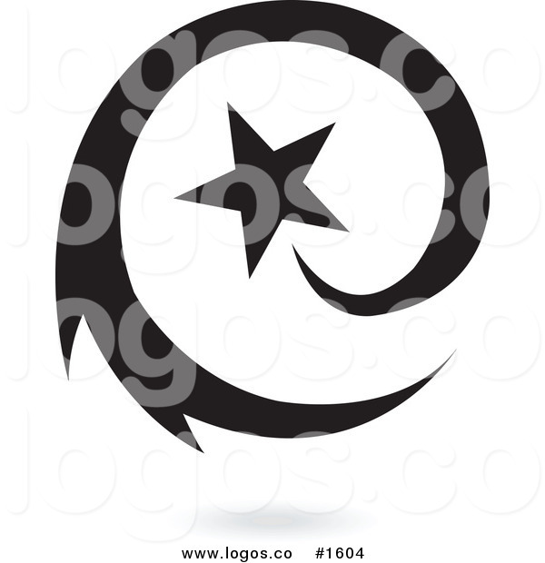 600x620 Royalty Free Vector Black Star With Black Swirl Logo By Cidepix