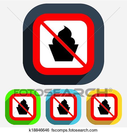 449x470 Clip Art Of No Food. Muffin Sign Icon. Sweet Cake Symbol