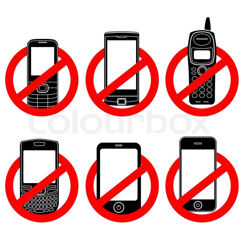 800x800 No Phone Vector Sign Set Stock Vector Colourbox