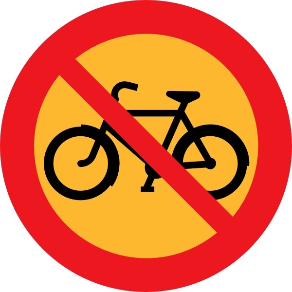 600x600 No Bicycles Clipart