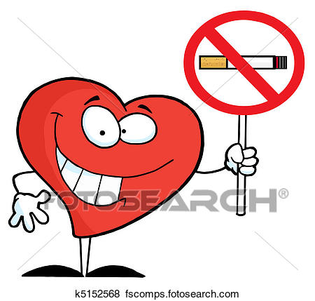 450x429 Clip Art Of Heart Holding Up A No Smoking Sign K5152568