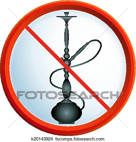 450x470 Clipart Of No Smoking Hookah K20143924
