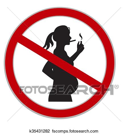 450x470 Clipart Of No Smoking While Pregnant Sign K35431282