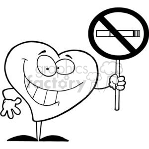300x300 Royalty Free 2913 Red Heart Holding Up A No Smoking Sign 380272