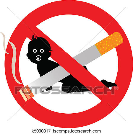 450x454 Clip Art Of No Smoking Baby In House K5090317