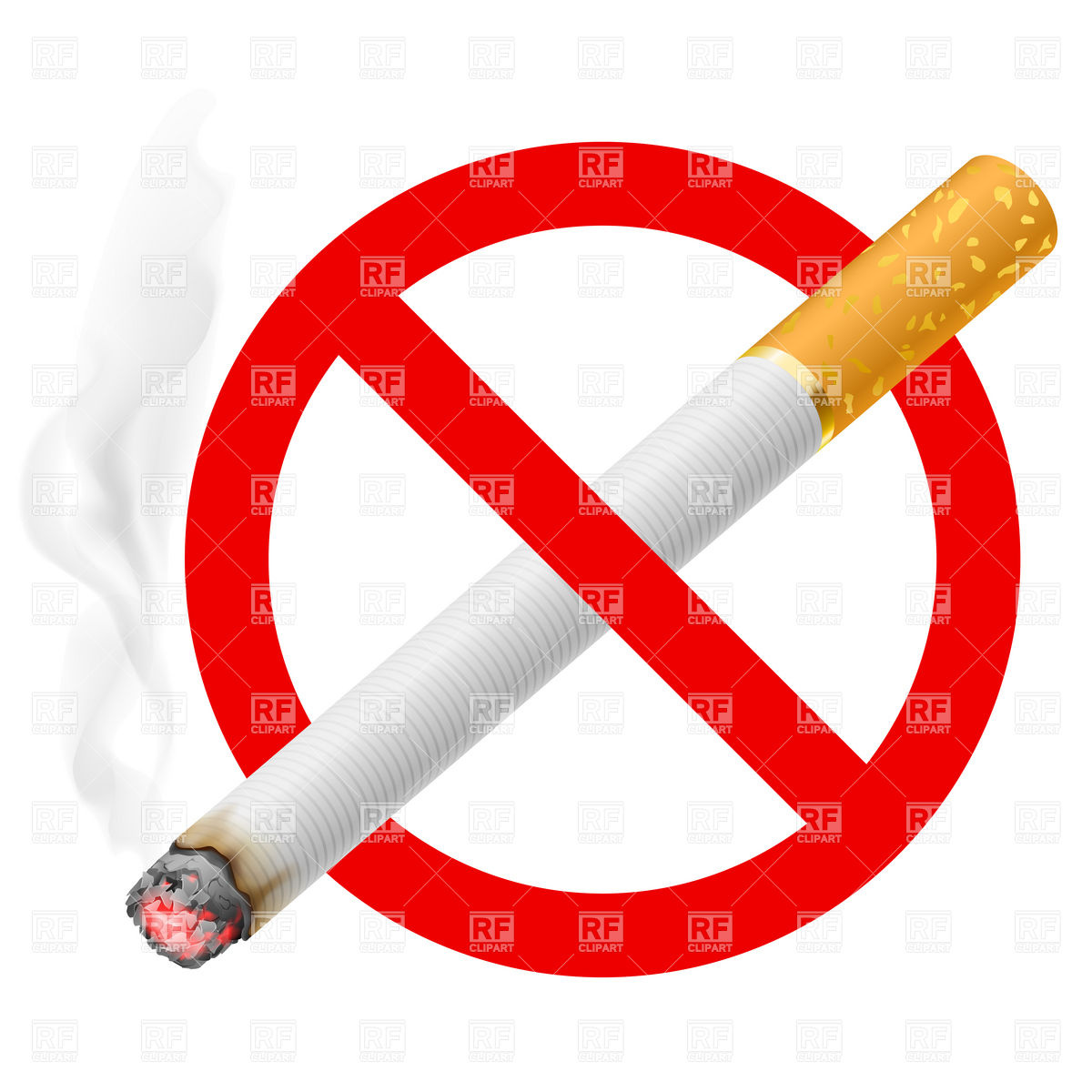 1200x1200 No Smoking Sign With Burning Cigarette Butt Royalty Free Vector
