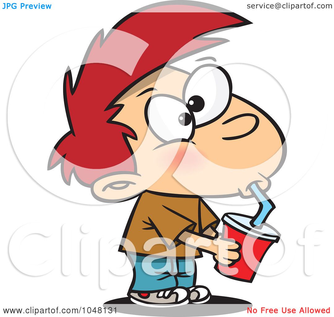 1080x1024 Royalty Free (Rf) Clip Art Illustration Of A Cartoon Boy Drinking