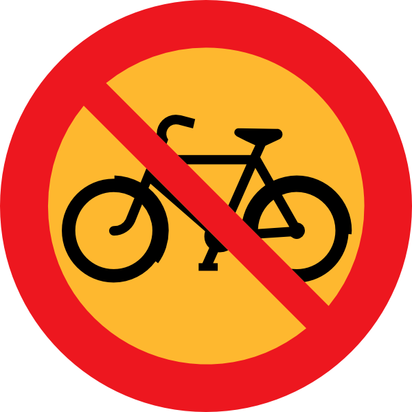 600x600 No Bicycles Roadsign Clip Art