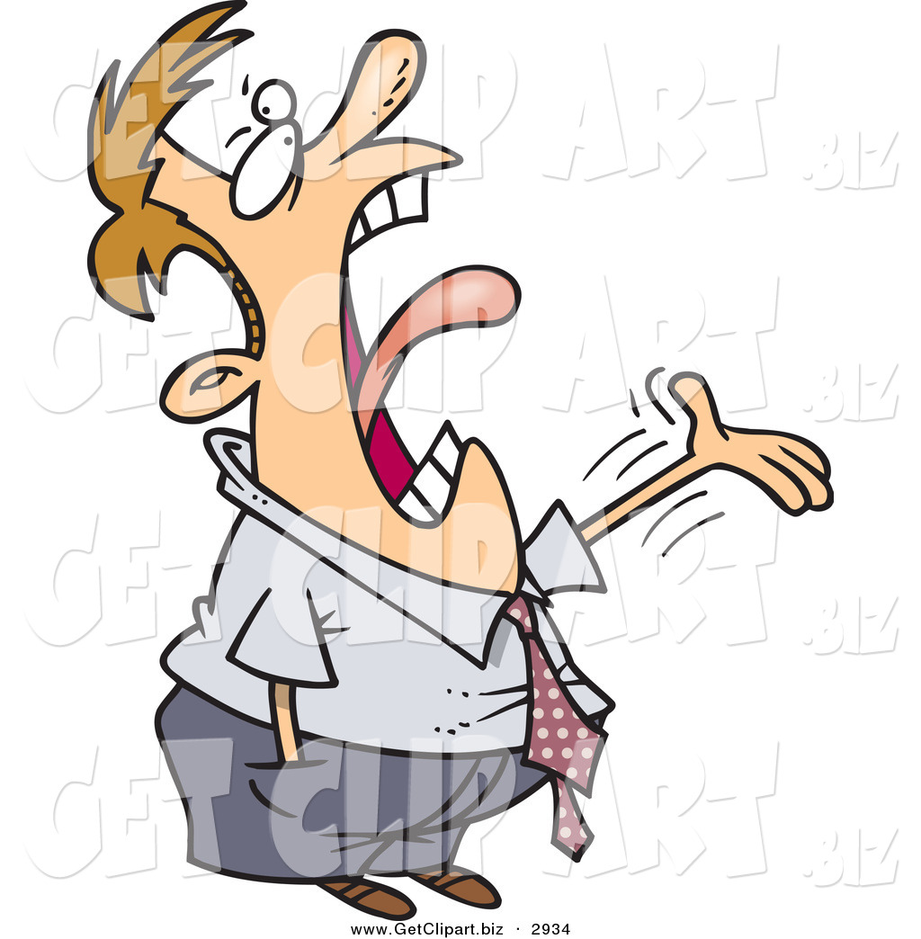 1024x1044 Clip Art Of A Man Complaining And Screaming To His Coworker By
