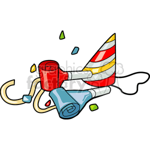 300x300 Royalty Free Birthday Party Noise Makers 142584 Vector Clip Art