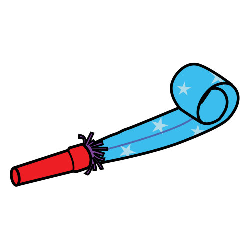500x500 Party Blower Clipart