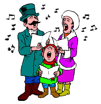 357x366 People Singing Christmas Carols Clipart