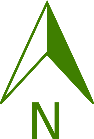 402x592 Green North Arrow Clip Art