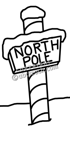 300x600 North Pole Sign Clipart