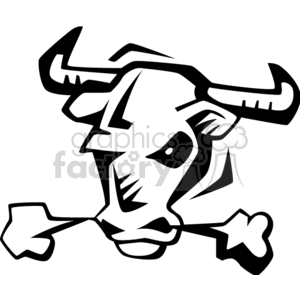 300x300 Royalty Free Black And White Bull With Steaming Nose 132119 Vector