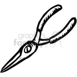 300x300 Royalty Free Black And White Needle Nose Pliers 384966 Vector Clip