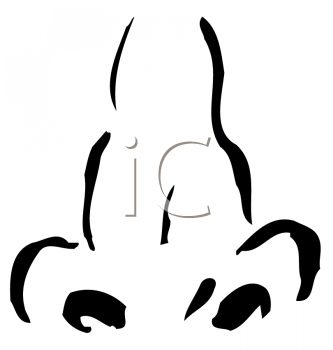 333x350 Picture Of An Outline Of A Nose In A Vector Clip Art Illustration