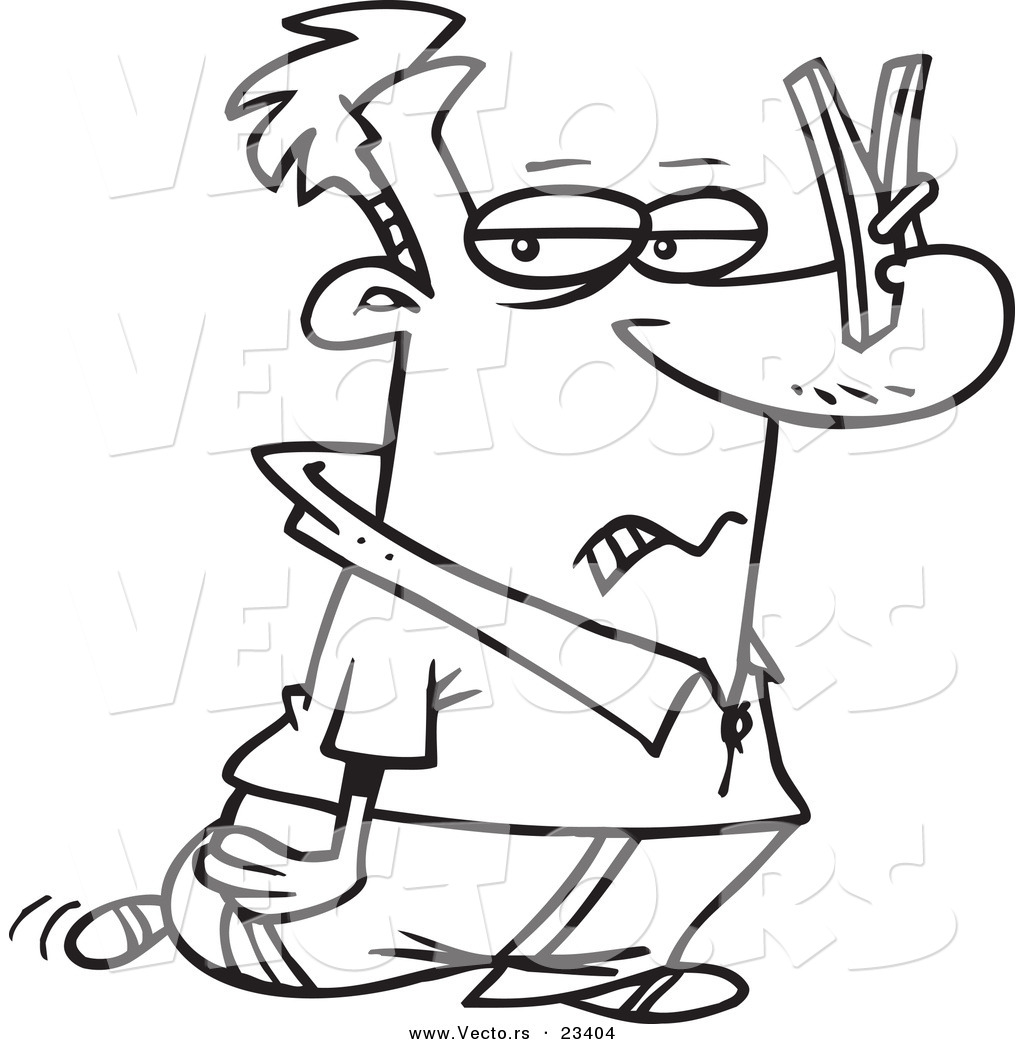 1024x1044 Cartoon Vector Of Cartoon Man Wearing A Clip On His Nose