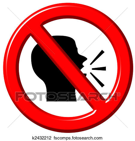 450x470 Clip Art Of Do Not Speak 3d Sign K2432212