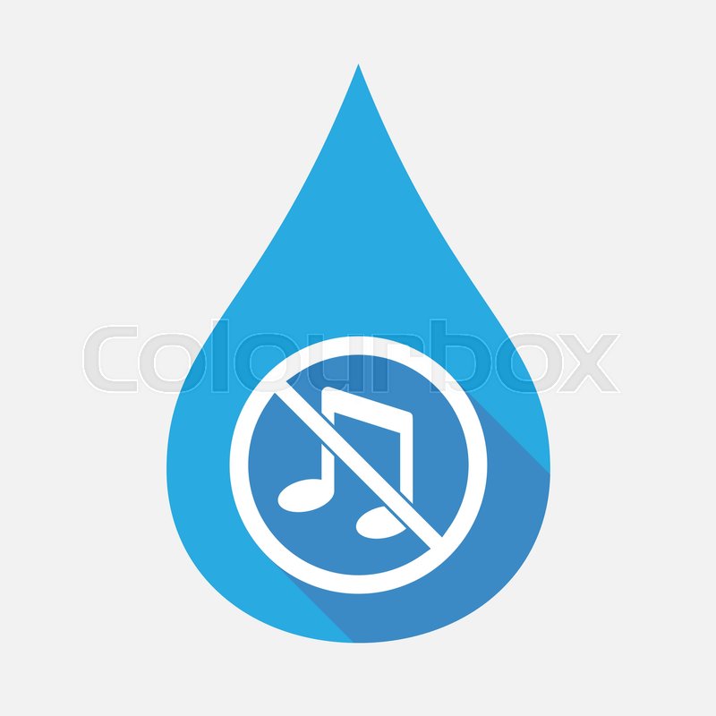 800x800 Illustration Of An Isolated Flat Color Water Drop With A Musical