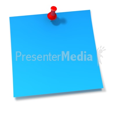 400x400 Thumbtack In Blue Sticky Note