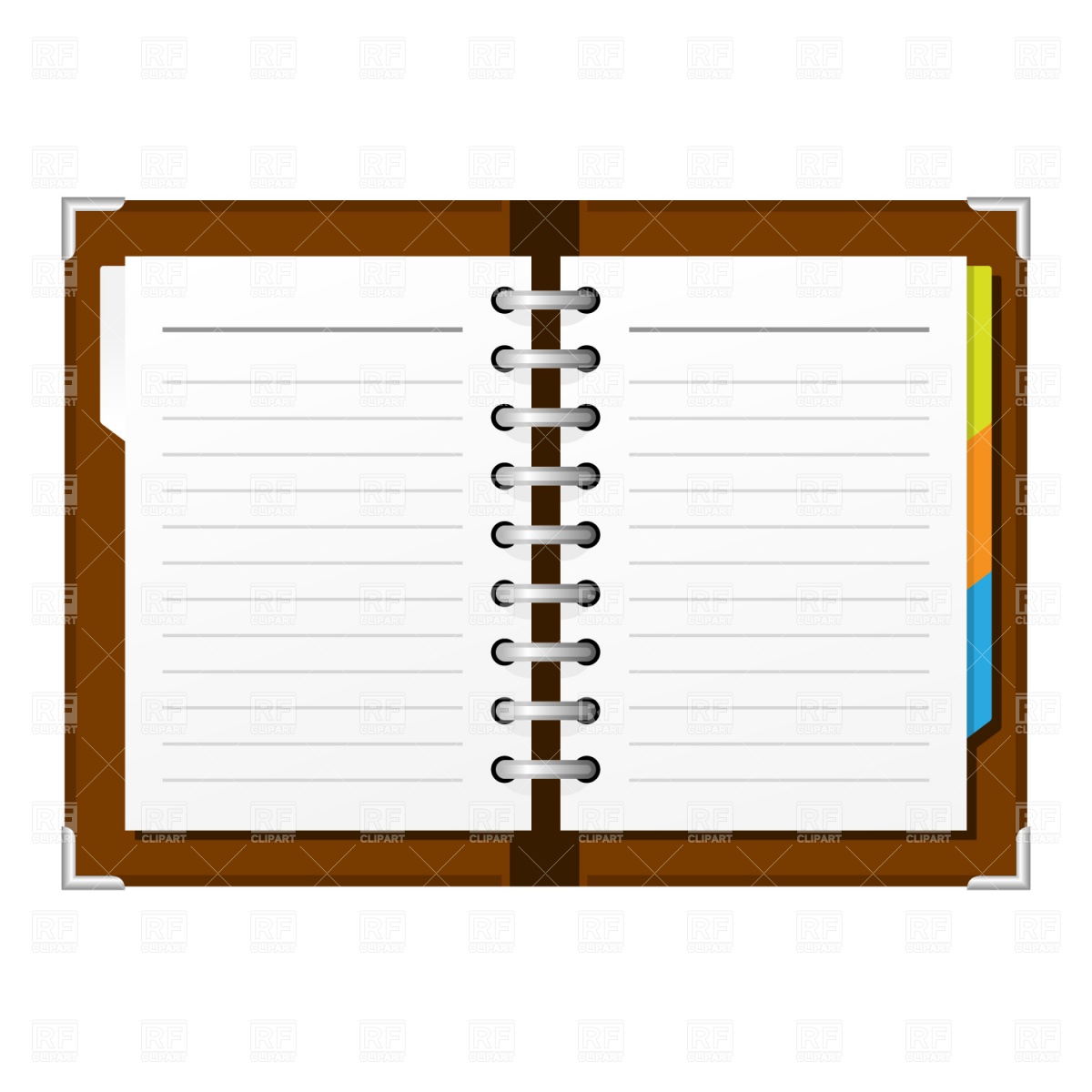 1200x1200 Open Spiral Notepad Royalty Free Vector Clip Art Image