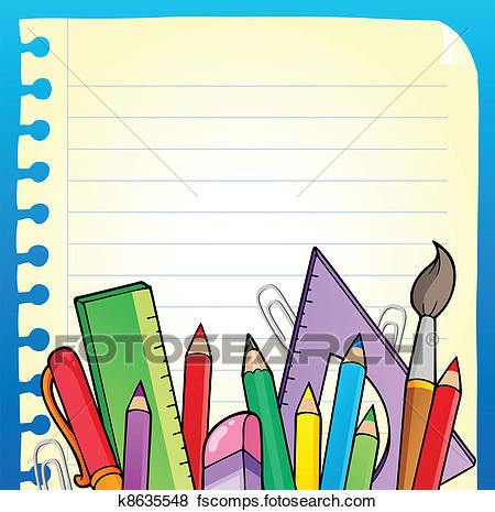 450x465 Clip Art Of Notepad Blank Page And Stationery 2 K8635548