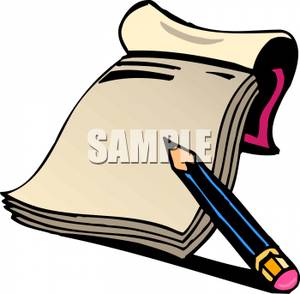300x294 Pencil And A Notepad Clipart Picture