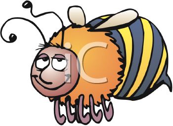 350x255 Image Of A Cute Cartoon Bumble Bee Flying In A Vector Clip Art