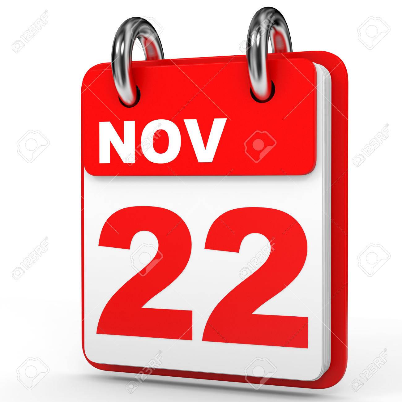 1300x1300 November 22. Calendar On White Background. 3d Illustration. Stock