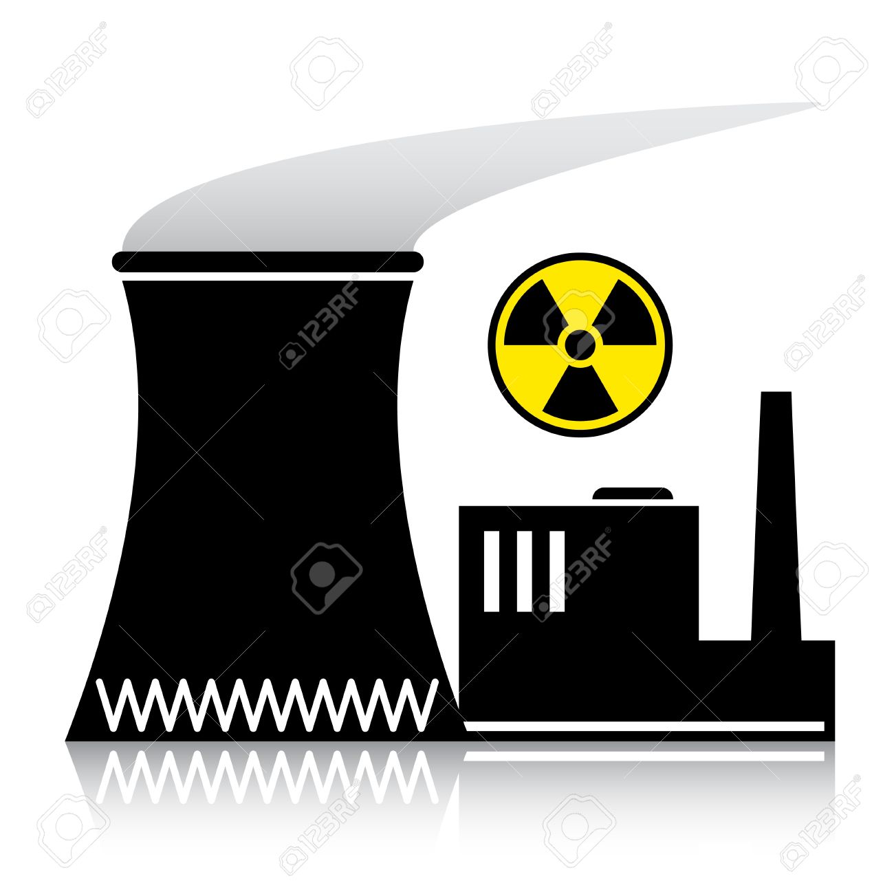 1300x1300 Vector Nuclear Power Plant Silhouette Royalty Free Cliparts