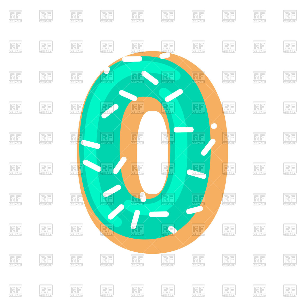 1200x1200 Number 0 Donut Font Royalty Free Vector Clip Art Image