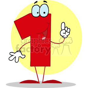 300x300 Royalty Free Happy Number 1 In Red 377923 Vector Clip Art Image