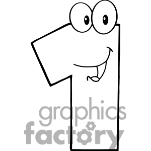 300x300 Cartoon Number 1 Clipart