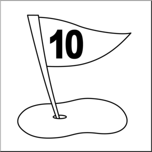 304x304 Clip Art Number Set 3 Golf Flag 10 Bampw I Abcteach