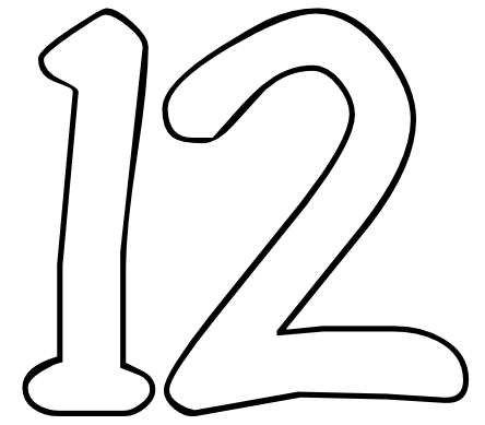 444x389 12 Number Clipart