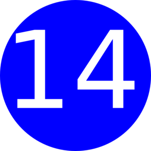 300x300 Number 14 Blue Background Clip Art