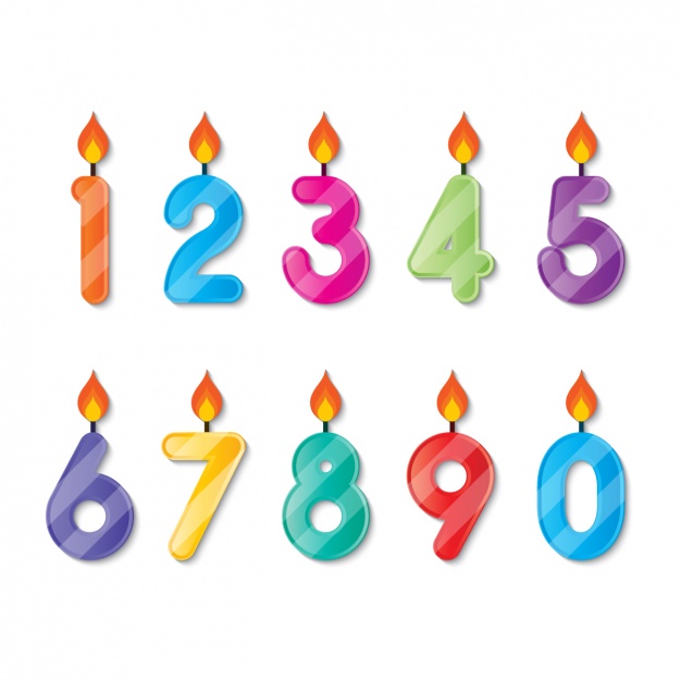 626x626 Number Shaped Birthday Candlesv Vector Free Download