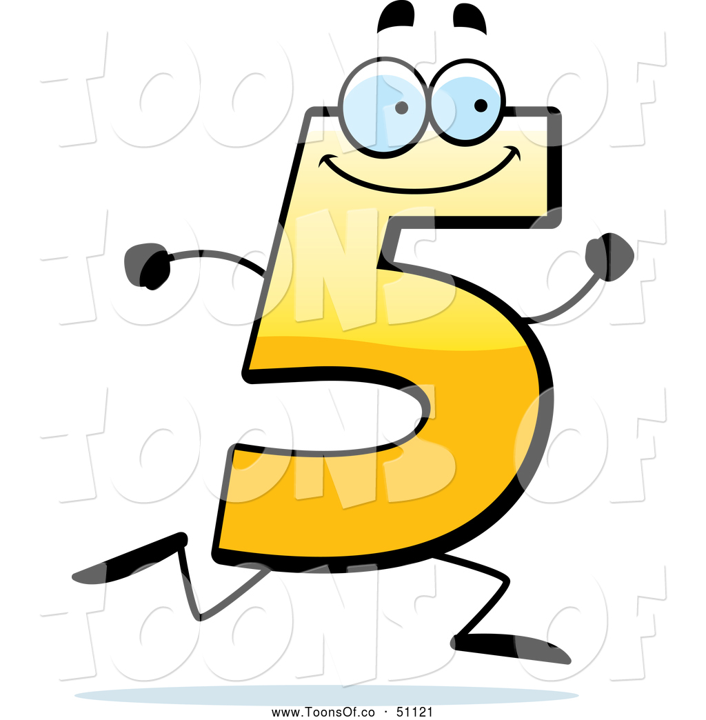 1024x1044 Vector Cartoon Of A Running Yellow Number 5 By Cory Thoman