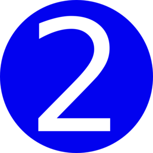 300x300 Blue, Rounded,with Number 2 Clip Art