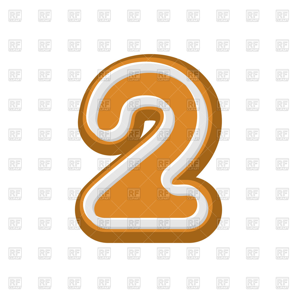 1200x1200 Number 2 Gingerbread Font Royalty Free Vector Clip Art Image
