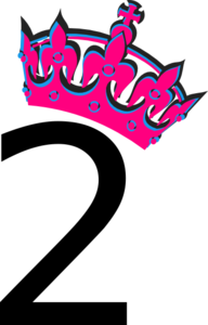 192x300 Pink Tilted Tiara And Number 2 Clip Art