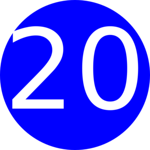 300x300 Number 20 Blue Background Clip Art