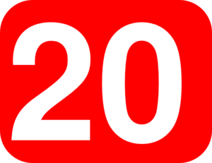 300x231 Number 20 Red Background Clip Art