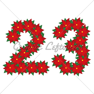 325x325 Poinsettia Number Series 0, 1 Gl Stock Images